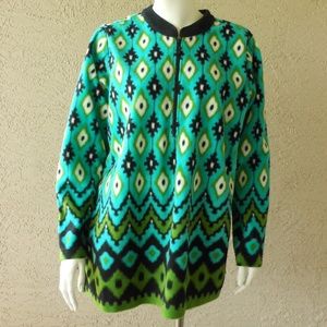 BOB MACKIE Nordic Retro Print Fleece Top